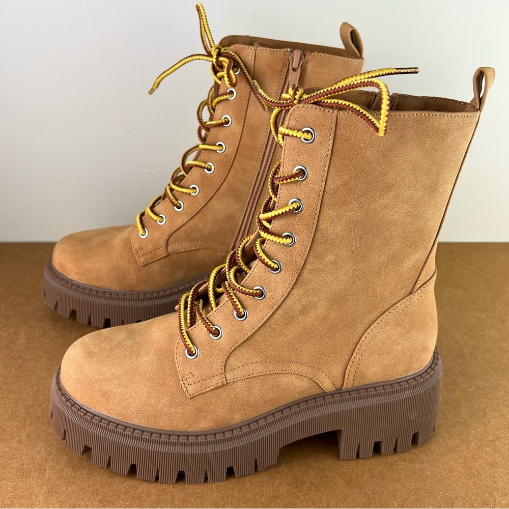 NEW DOLCE VITA BROWN COMBAT BOOTS - Picture 7 of 11